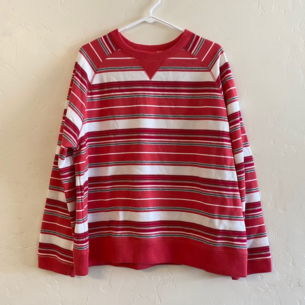 Pacer Red & White Striped Fleece Lined Sweatshirt XL